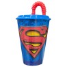Bicchiere con cannuccia 430ml Superman
